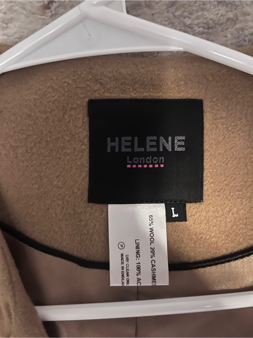 HELENE London Camel Wool-Cashmere Coat